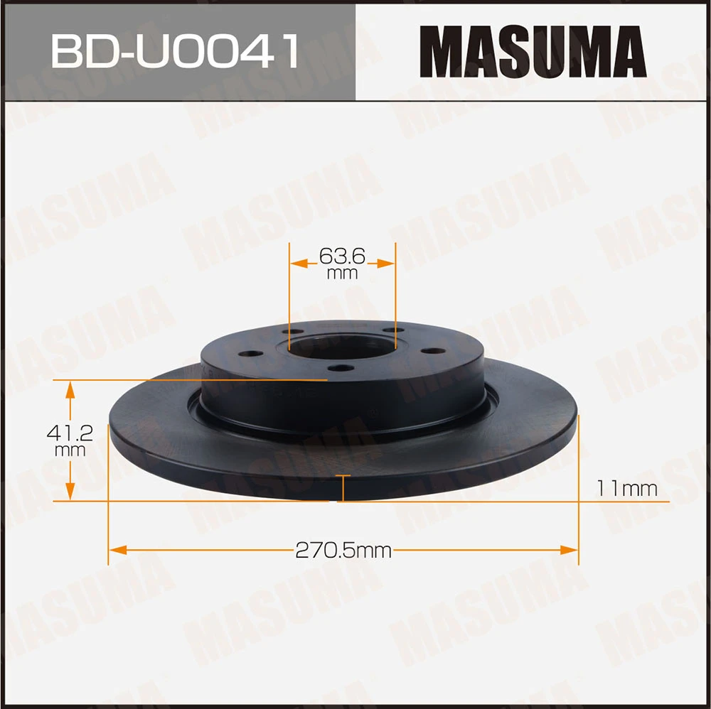 Диск тормозной задний Masuma BD-U0041
