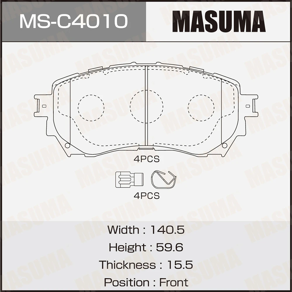 Колодки тормозные дисковые передние Masuma MS-C4010
