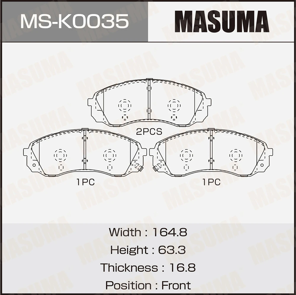 Колодки тормозные дисковые передние Masuma MS-K0035