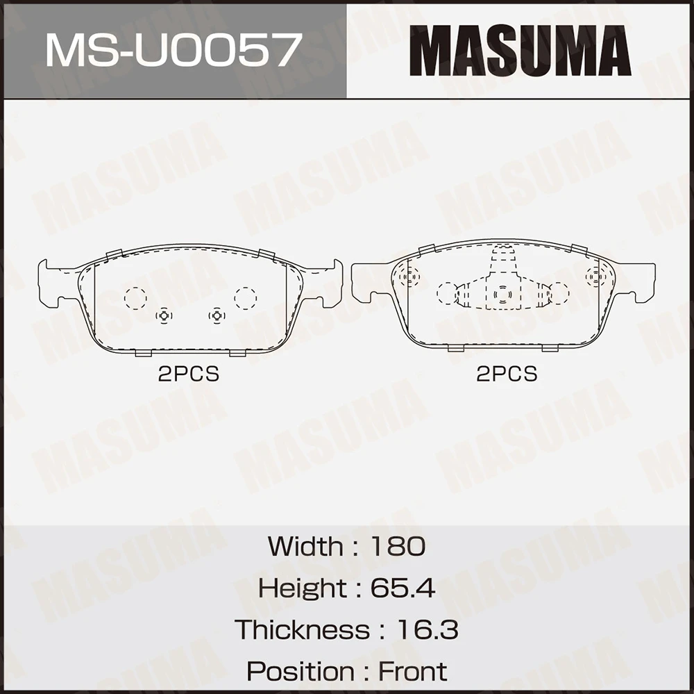 Колодки тормозные дисковые передние Masuma MS-U0057