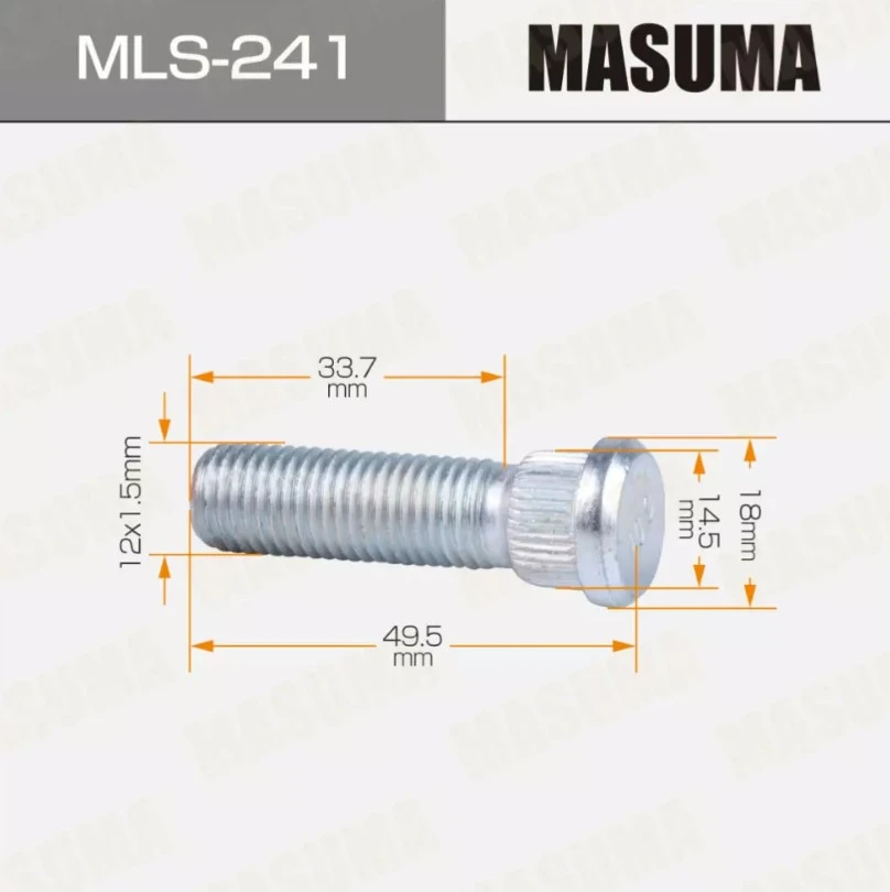 Шпилька 12x1.5 мм L=49.5 мм Masuma MLS-241