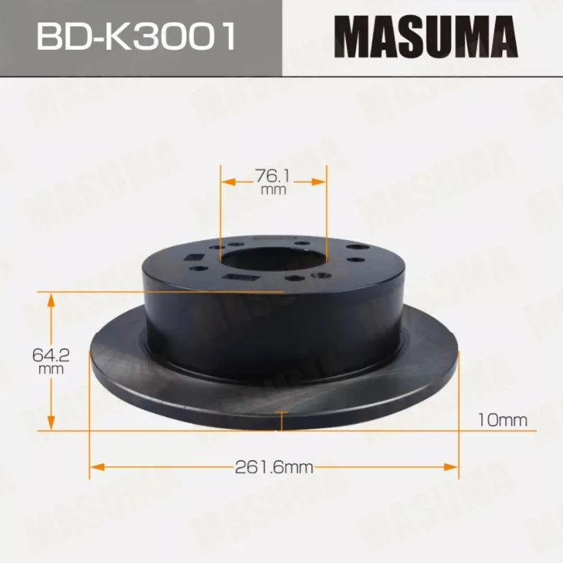 Диск тормозной задний Masuma BD-K3001