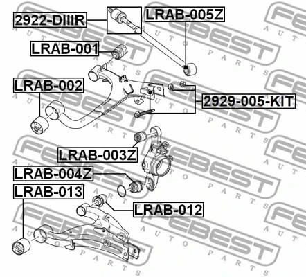 Болт с эксцентриком (ремкомплект) Febest 2929-005-KIT