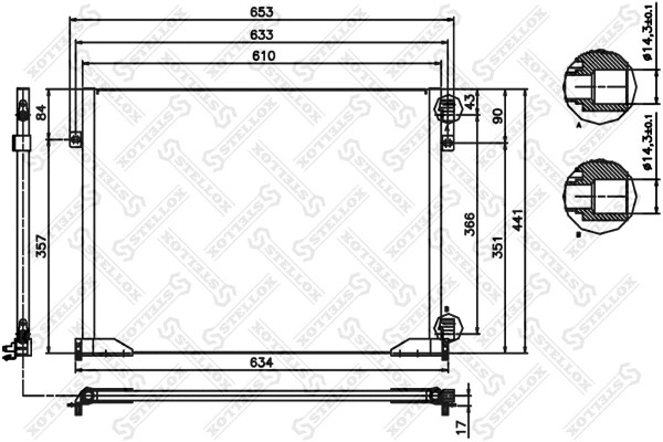 Радиатор кондиционера Stellox 1045479SX