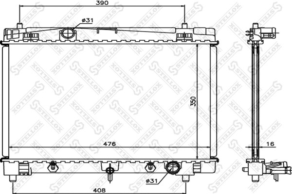 Радиатор системы охлаждения Stellox 10-26350-SX