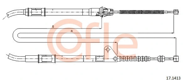 Трос стояночного тормоза лев задн TOYOTA AVENSIS all (барабанные тормоза) (mod.T22) 98-00