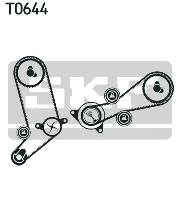 Комплект ГРМ VW LT/T4 2.5TDI 95- \ VOLVO 850/S70/V70 2.5TDI 95- SKF VKMA01258