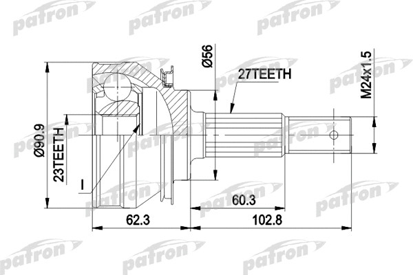 ШРУС наружн к-кт 27x56x23 D87 NISSAN: BLUEBIRD 84-90