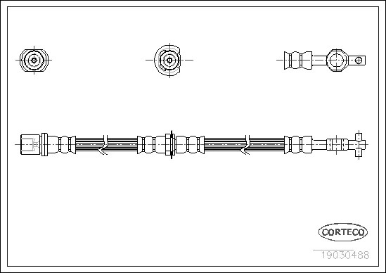 Шланг тормозной TOYOTA: CARINA II 1.6/2.0 D 87-92 Corteco 19030488