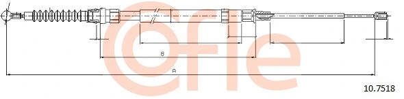 Трос стояночного тормоза прав задн VW GOLF V all see -Audi3-ALTEA-LEON-OCTAVIA 10/03- Cofle 92.10.75