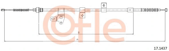 Трос стояночного тормоза прав задн TOYOTA: COROLLA E12 04-06 1698/1453 mm Cofle 92.17.1437