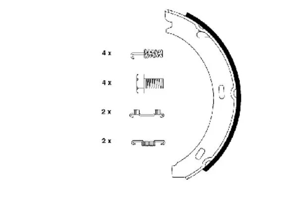 Колодки тормозные барабанные задн CHRYSLER: CROSSFIRE 03-, CROSSFIRE Roadster 04-, MERCEDES-BENZ: 19