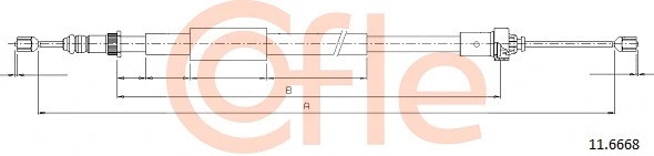 Трос стояночного тормоза RENAULT: MODUS/GR D-BR RH 1448/1335 mm