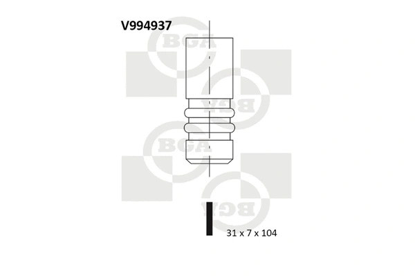 Клапан двигателя впускной VOLVO 850, 960 2.0-3.0 90- 31x7x104.1 BGA V994937