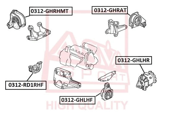 Подушка двигателя МТ Asva 0312-GHLHF