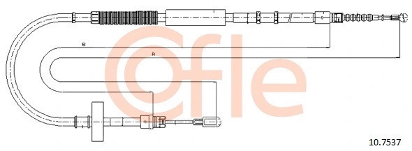 Трос стояночного тормоза лев задн AUDI A4 all 00- Cofle 92.10.7537