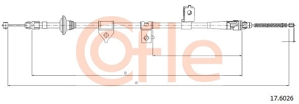 Трос стояночного тормоза прав задн KIA RIO all 02- Cofle 92.17.6026
