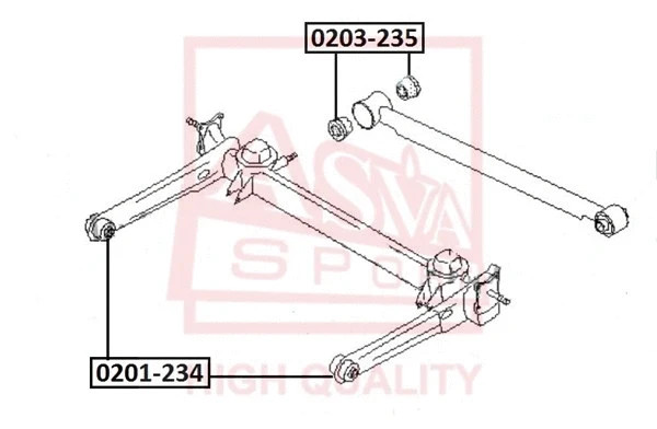 Сайлентблок реактивной тяги Asva 0203-235