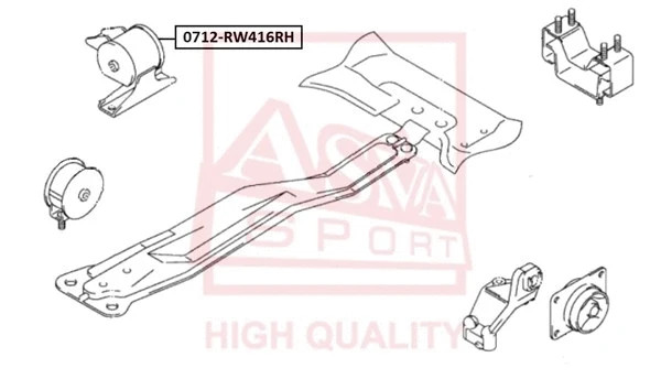 Подушка двигателя Asva 0712-RW416RH