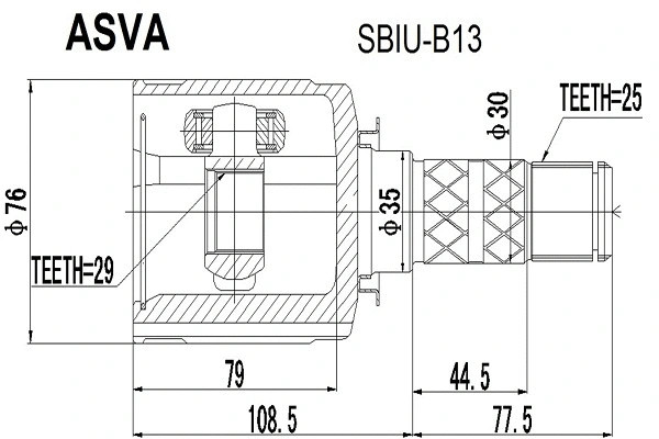 ШРУС ВНУТРЕННИЙ 29x35x25 Asva SBIUB13