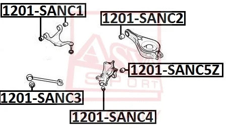 ПОДВЕСКА, РЫЧАГ НЕЗАВИСИМОЙ ПОДВЕСКИ КОЛЕСА Asva (арт. 1201SANC1)