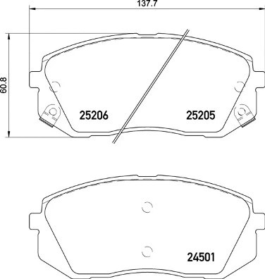 КОЛОДКИ ТОРМОЗНЫЕ К-Т, HYUNDAI KONA (OS) 06/17- / HYUNDAI SONATA VII (LF) 06/14- / KIA OPTIMA 09/15-