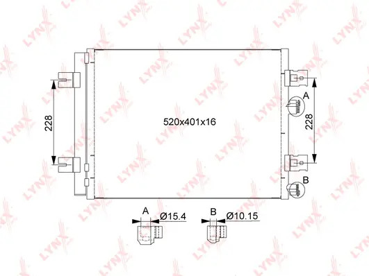 RC-0093 РАДИАТОР КОНДИЦИОНЕРА LYNXAUTO