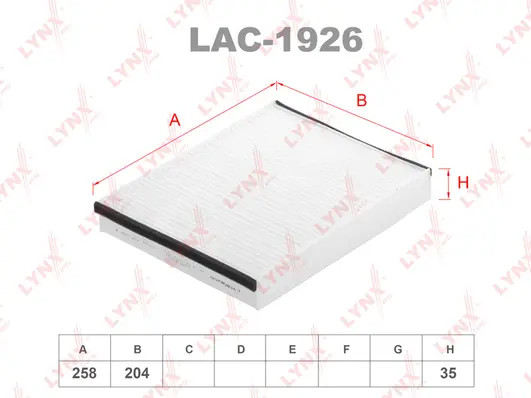 Фильтр салона LYNXauto LAC1926