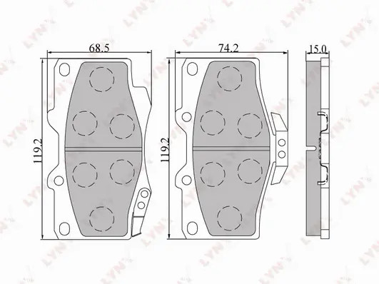 КОЛОДКИ ТОРМОЗНЫЕ ПЕР TOYOTA LAND CRUISER(J70) 2.4-3.4 90-96/(J80) 4.2-4.5 95-98/(J90) 96-02/4