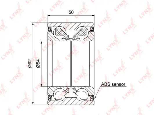 ПОДШИПНИК СТУПИЦЫ ПЕРЕДНИЙ С ABS (50X54X92) MERCEDES-BENZ C220D-350D(W204) 4-MATIC 07-14 / CLS250D-5