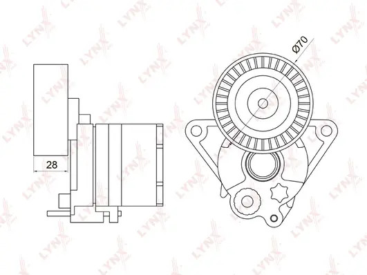 НАТЯЖИТЕЛЬ РЕМНЯ ПРИВОДНОГО С РОЛИКОМ MERCEDES-BENZ C200D-30D(W202-3) 97 / E200D-270D(W210/1) 98-08