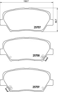 КОЛОДКИ ТОРМОЗНЫЕ ПЕР, HYUNDAI ASLAN 06/14- / HYUNDAI CRETA 01/16- / HYUNDAI GENESIS (DH) 03/14- / H