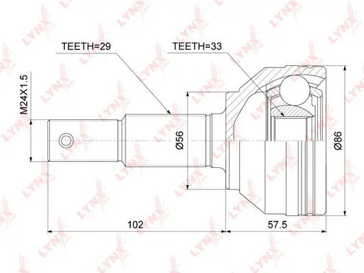 ШРУС НАРУЖНЫЙ, NISSAN QASHQAI(J10) 1.6 06-13