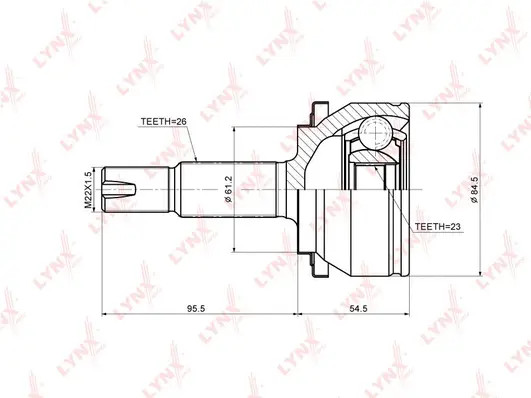 ШРУС НАРУЖ TOYOTA AURIS(_E150) 1.33-1.6 06- / COROLLA(_E150) 1.33-1.6 06-