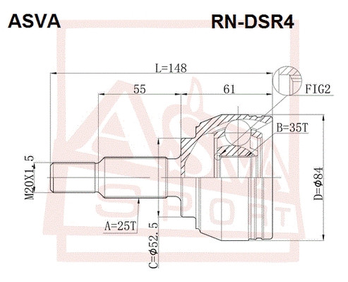 ШРУС НАРУЖ 35X52.6X25