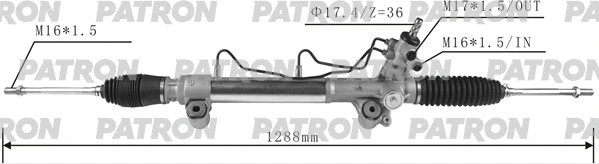 Рейка рулевая TOYOTA HILUX (GGN1,GUN1,KUN1,LAN125,TGN1) 15 - Patron PSG3046