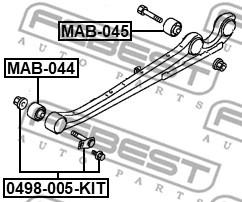 Болт крепления подвески ремкомплект (арт. 0498005KIT)