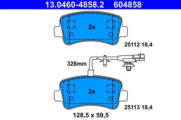 Колодки торм.задн. ATE (арт. 13-0460-4858-2)