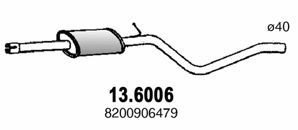 Глушитель средн.часть Asso (арт. 13.6006)