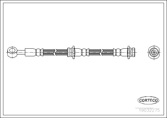 Тормозной шланг задний R [600mm] Corteco