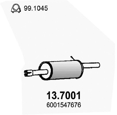 Задняя часть глушителя Asso (арт. 13.7001)