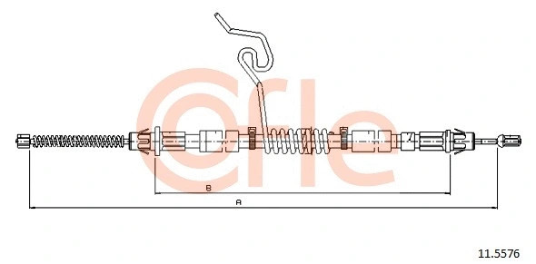 Трос стояночного тормоза прав задн FORD TRANSIT all RWD VAN-KOMBI-BUS 4/00-06 Cofle 92.11.5576