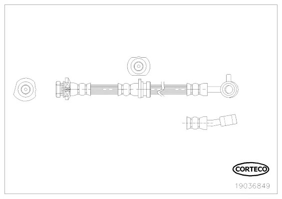 Тормозной шланг передний R [265mm] Corteco