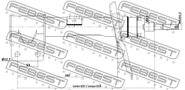 Амортизатор Febest 25110-008FR