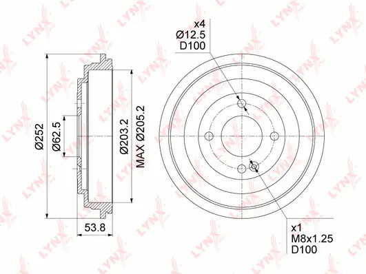 Барабан тормозной LYNXauto BM-1194