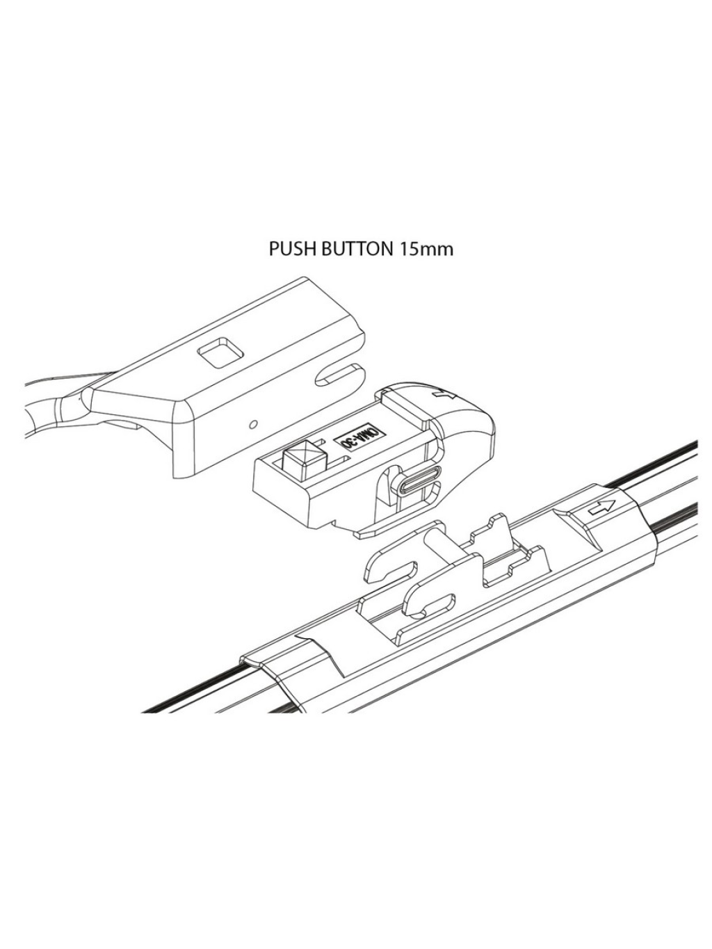 Адаптер щетки стеклоочистителя OSAWA (2 шт.) PUSH BUTTON 15 мм OSAWA ...