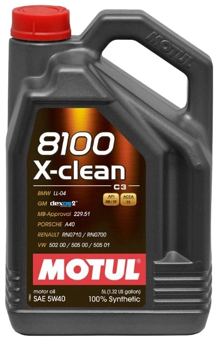 Моторное масло Motul 8100 X-Clean 5W-40 синтетическое 5 л