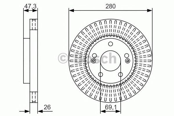 Диск тормозной BOSCH 0986479U10