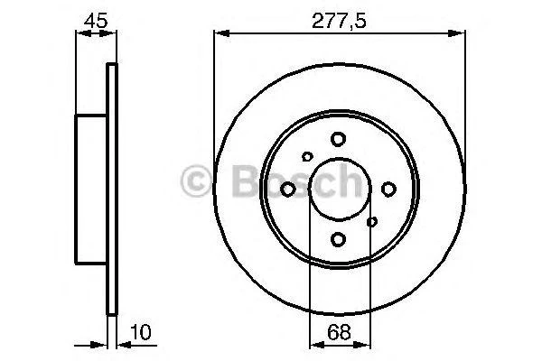 Диск тормозной задний BOSCH 0986479105