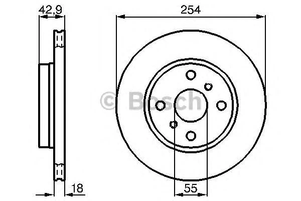 Диск тормозной передний BOSCH 0986478585